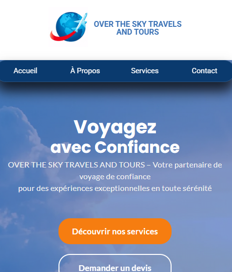 Aperçu du site Over The Sky Travels
