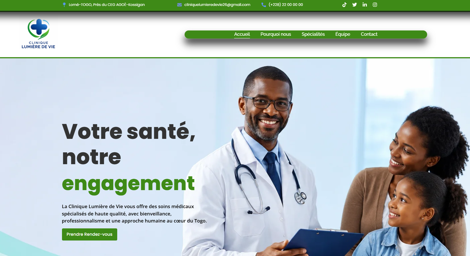 Aperçu du site Clinique Lumière de Vie